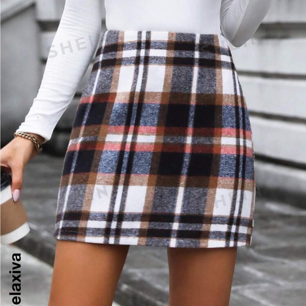 This is a SheIn buy, a zipper fall plaid shirt.